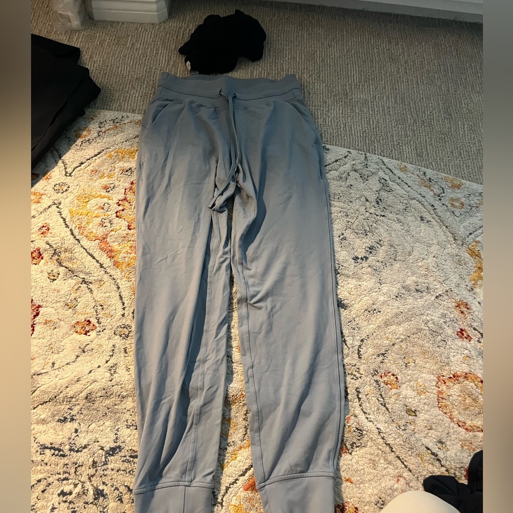 Lululemon License to Train High Rise Pant joggers; grayish blue